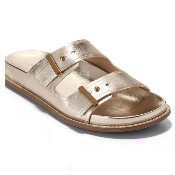 Cole Haan Shoes - Cole Haan Marisol footbed Metallic Gold Slide Sandals